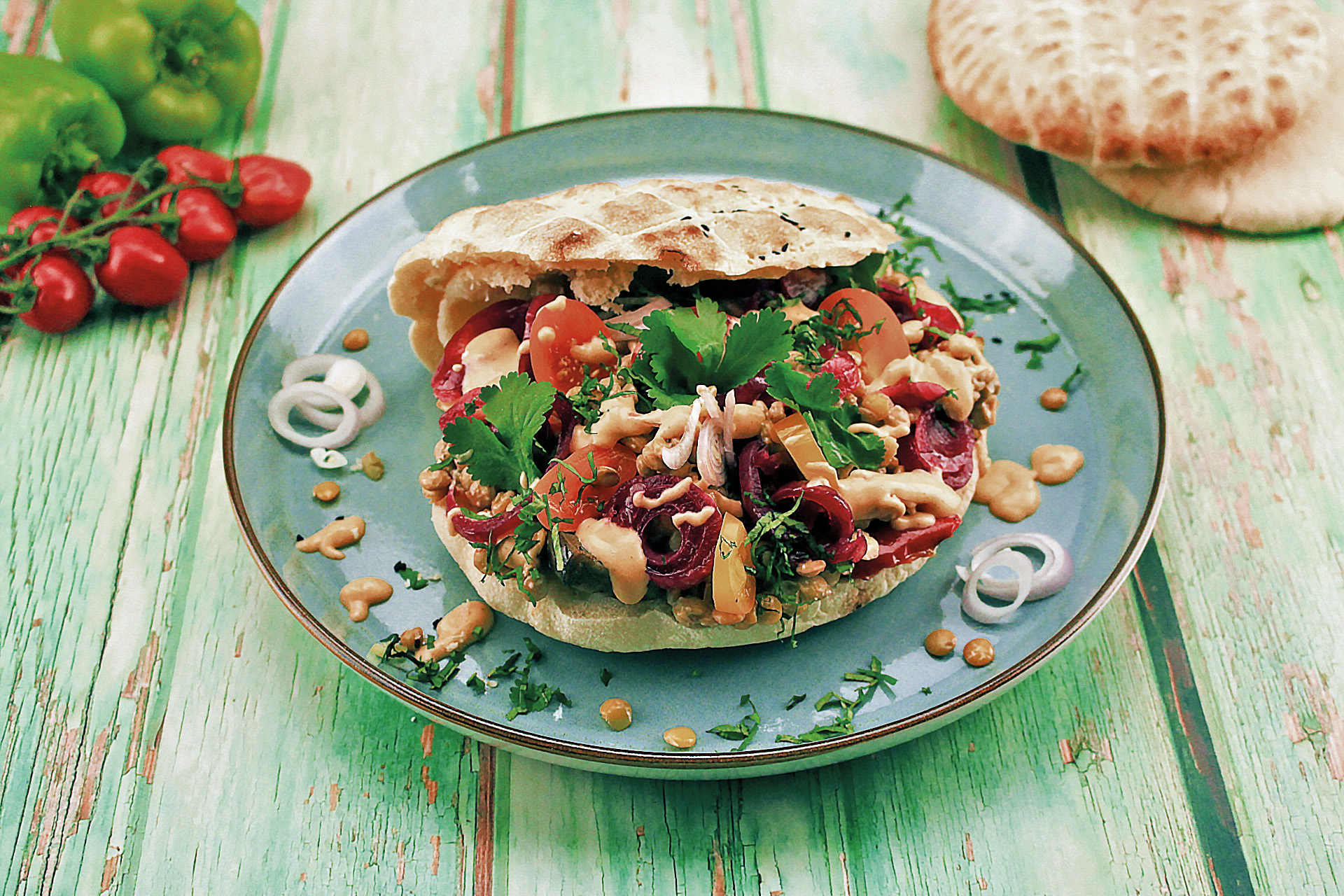 Vegane Pita-Brote mit Opflanzda